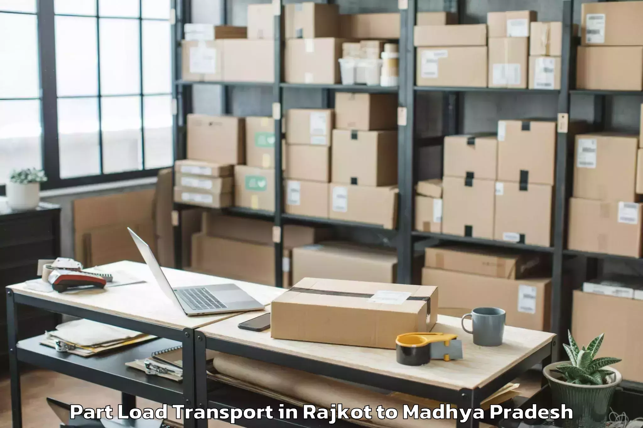 Book Rajkot to Garh Part Load Transport Online